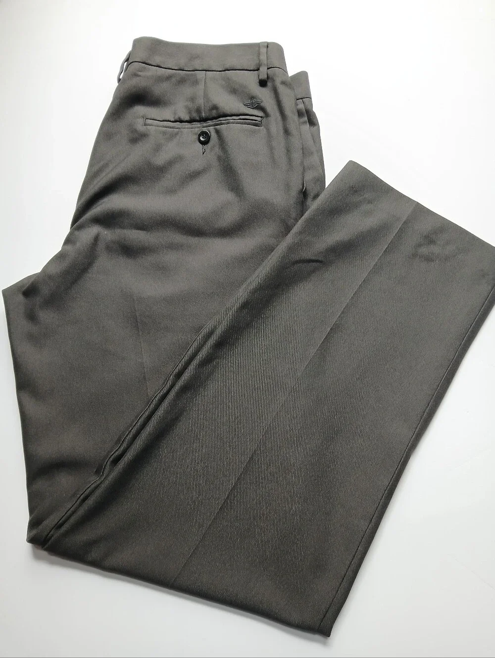 Dockers Pants Mens 36x34 Grey D2 Straight Fit Flat Front, No Cuff